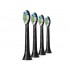 Têtes de brosses Philips Sonicare HX6064/11 - Optimal White W2 - Taille standard - Clipsables - Lot de 4 - Noir