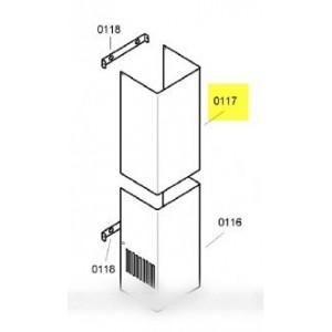 Cheminée partie supérieure pour Hotte BOSCH 00360533