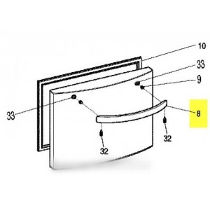 Poignée aluminium freezer 460x40 pour Réfrigérateur, Congélateur ARISTON C00265558