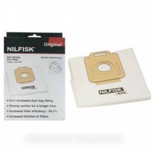 Lot de 4 Sacs + pré-filtre power series pour Aspirateur NILFISK ADVANCE 1470416500