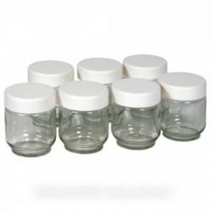 Lot de 9 pots en verre avec couvercle pour Yaourtière LAGRANGE 430301