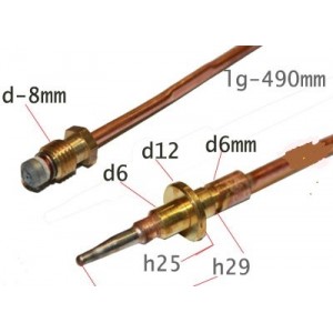 Thermocouple longueur 490mm pour Plaque de cuisson DE DIETRICH 76X7187