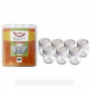 Lot de 7 pots en verre pour Yaourtière MOULINEX A14A03