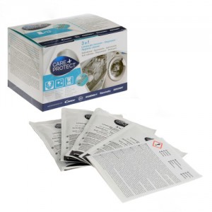 Nettoyant, Détartrant, Dégraissant 3en1  (12 Sachets) Care + Protect pour lave-vaisselle